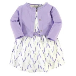 Touched By Nature Baby And Toddler Girl Organic Cotton Dress And Cardigan 2pc Set, Lavender -Baby GUEST 00a414f8 9f16 4f76 be0e fb84396761f0