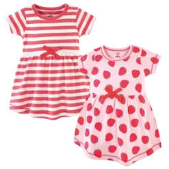 Touched By Nature Baby And Toddler Girl Organic Cotton Short-Sleeve Dresses 2pk, Strawberries -Baby GUEST 0270d059 94bc 413e 9c80 d6f832140f14