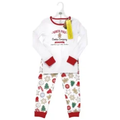 Touched By Nature Infant And Toddler Organic Cotton Tight-Fit Pajama Set, Christmas Cookies