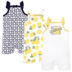 Touched By Nature Baby Girl Organic Cotton Rompers 3pk, Lemon Tree -Baby GUEST 0941365a 3bbd 4399 90b5 965ddf1987c4