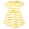 Touched By Nature Baby And Toddler Girl Organic Cotton Short-Sleeve Dresses 2pk, Lemon Tree