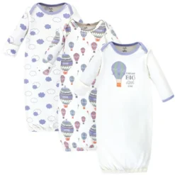 Touched By Nature Baby Boy Organic Cotton Long-Sleeve Gowns 3pk, Hot Air Balloon -Baby GUEST 0c53e563 d996 4105 af0e aec591dad94f