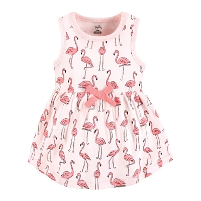 Touched By Nature Girl Organic Cotton Dresses, Pink Flamingo 2 Touched By Nature Girl Organic Cotton Dresses, Pink Flamingo - Image 2
