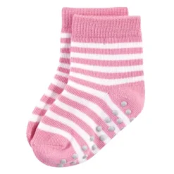Touched By Nature Baby And Toddler Girl Organic Cotton Socks With Non-Skid Gripper For Fall Resistance, Pink -Baby GUEST 0eea1537 0e31 447b b367 a2078479af78