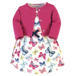 Touched By Nature Baby And Toddler Girl Organic Cotton Dress And Cardigan 2pc Set, Bright Butterflies -Baby GUEST 0f5fe18a 211f 4c71 a162 33eedeee8688