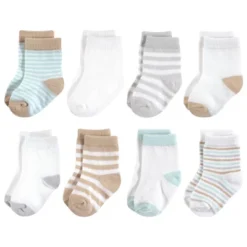 Touched By Nature Baby Unisex Organic Cotton Socks, Neutral Mint