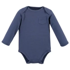 Touched By Nature Organic Cotton Long-Sleeve Bodysuits 5pk, Blue Whale