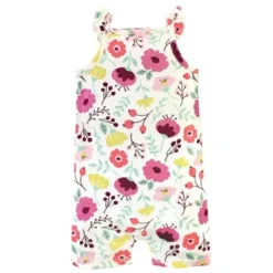 Touched By Nature Baby Girl Organic Cotton Rompers 3pk, Botanical