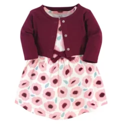 Touched By Nature Baby And Toddler Girl Organic Cotton Dress And Cardigan 2pc Set, Blush Blossom -Baby GUEST 13430dba 8bc2 4d3d 928b 3d5d1315704c