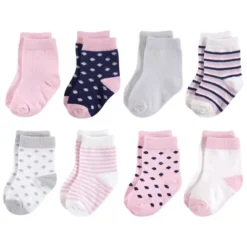 Touched By Nature Baby Girl Organic Cotton Socks, Navy Lt. Pink -Baby GUEST 14a4e0e7 49de 4aae b937 f18532b034ce