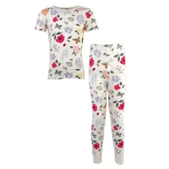 Touched By Nature Toddler And Kids Girl Organic Cotton Tight-Fit Pajama Set, Flutter Garden -Baby GUEST 184bd148 786f 473b 9922 0c6f749a21c9