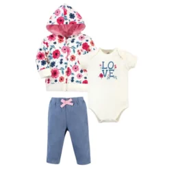 Touched By Nature Baby And Toddler Girl Organic Cotton Hoodie, Bodysuit Or Tee Top, And Pant, Garden Floral -Baby GUEST 1aa372aa 0785 4386 bf41 6179d68aa017