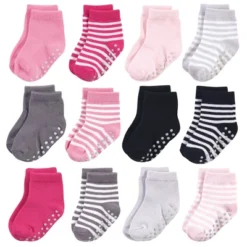 Touched By Nature Baby And Toddler Girl Organic Cotton Socks With Non-Skid Gripper For Fall Resistance, Pink -Baby GUEST 1bf1ad0f aad0 4683 99a9 b37960c95c55