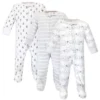 Touched By Nature Baby Organic Cotton Zipper Sleep And Play 3pk, Safari