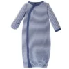 Touched By Nature Baby Boy Organic Cotton Side-Closure Snap Long-Sleeve Gowns 3pk, Blue Whale