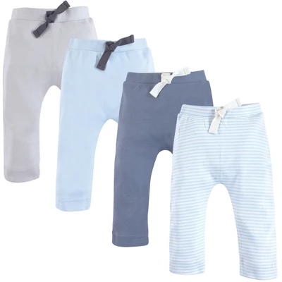 Touched By Nature Baby And Toddler Boy Organic Cotton Pants 4pk, Lt. Blue Gray 6 Touched By Nature Baby And Toddler Boy Organic Cotton Pants 4pk, Lt. Blue Gray - Image 6