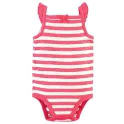 Touched By Nature Baby Girl Organic Cotton Bodysuits 5pk, Strawberries