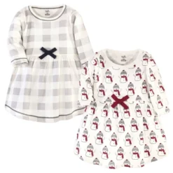 Touched By Nature Baby And Toddler Girl Organic Cotton Long-Sleeve Dresses 2pk, Snowman -Baby GUEST 1f9e5653 aae7 4576 b343 93043d683b6c