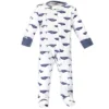 Touched By Nature Baby Organic Cotton Zipper Sleep And Play 3pk, Blue Whale
