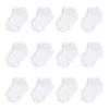 Touched By Nature Baby Unisex Organic Cotton Socks, White No Show