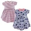 Touched By Nature Baby And Toddler Girl Organic Cotton Short-Sleeve Dresses 2pk, Daisy