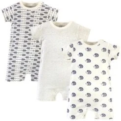 Touched By Nature Baby Boy Organic Cotton Rompers 3pk, Hedgehog -Baby GUEST 28e01cfc 3840 49b4 8ad9 125f2ee42069