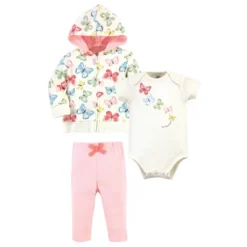Touched By Nature Baby And Toddler Girl Organic Cotton Hoodie, Bodysuit Or Tee Top, And Pant, Butterflies -Baby GUEST 2c154e96 76e5 4875 9761 5ecda478084b