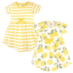Touched By Nature Baby And Toddler Girl Organic Cotton Short-Sleeve Dresses 2pk, Lemon Tree -Baby GUEST 2d9135a7 dec8 40ec bdbf d93ba3e69eee