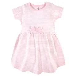Touched By Nature Baby And Toddler Girl Organic Cotton Short-Sleeve Dresses 2pk, Pink Elephant