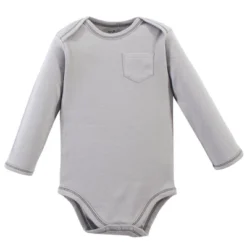 Touched By Nature Baby Boy Organic Cotton Long-Sleeve Bodysuits 5pk, Happy Camper