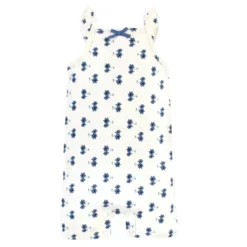 Touched By Nature Baby Girl Organic Cotton Rompers 3pk, Garden Floral Flutter