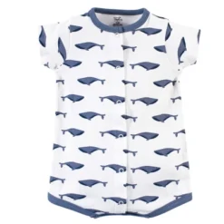 Touched By Nature Baby Boy Organic Cotton Rompers 3pk, Blue Whale -Baby GUEST 30f25430 86ed 4510 9ee1 4fe24ce5d46e