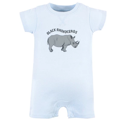 Touched By Nature Unisex Baby Organic Cotton Rompers, Endangered Rhino 2 Touched By Nature Unisex Baby Organic Cotton Rompers, Endangered Rhino - Image 2