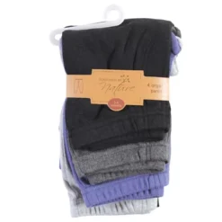 Touched By Nature Baby And Toddler Boy Organic Cotton Pants 4pk, Blue Gray