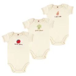 Touched By Nature Organic Cotton Bodysuits 3pk, Tomato