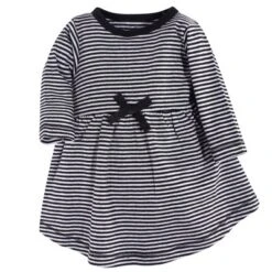 Touched By Nature Baby And Toddler Girl Organic Cotton Long-Sleeve Dresses 2pk, Black Floral