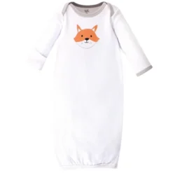 Touched By Nature Baby Boy Organic Cotton Long-Sleeve Gowns 3pk, Gray Fox -Baby GUEST 35798298 dc08 4555 b744 ce7288c24308