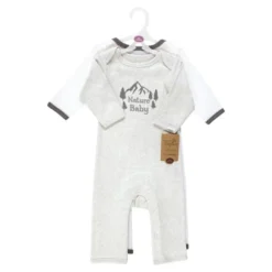 Touched By Nature Unisex Baby Organic Cotton Coveralls, Nature Baby