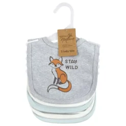 Touched By Nature Unisex Baby Organic Cotton Bibs, Dreamy Woodland, One Size