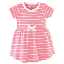 Touched By Nature Baby And Toddler Girl Organic Cotton Short-Sleeve Dresses 2pk, Butterflies And Dragonflies