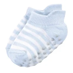 Touched By Nature Baby And Toddler Boy Organic Cotton Socks With Non-Skid Gripper For Fall Resistance, Blue Black -Baby GUEST 3900f27d 6479 414a 9bad 70a73c238cf2