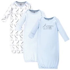 Touched By Nature Baby Boy Organic Cotton Long-Sleeve Gowns 3pk, Giraffe -Baby GUEST 3acf91a6 55f8 4620 b409 a061f678648d