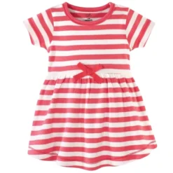 Touched By Nature Baby And Toddler Girl Organic Cotton Short-Sleeve Dresses 2pk, Strawberries