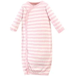 Touched By Nature Baby Girl Organic Cotton Side-Closure Snap Long-Sleeve Gowns 3pk, Pink Gray Scribble -Baby GUEST 3cae439d 8beb 485c 89e2 4486a975823b