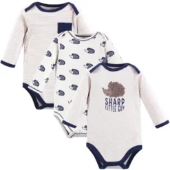 Touched By Nature Baby Boy Organic Cotton Long-Sleeve Bodysuits 3pk, Hedgehog -Baby GUEST 3f3a47ac f175 43a8 b15f 0b5e7a52210d
