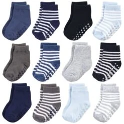 Touched By Nature Baby And Toddler Boy Organic Cotton Socks With Non-Skid Gripper For Fall Resistance, Blue -Baby GUEST 3f8b0a43 4fb3 4d66 ad99 c8cb0a6391f7