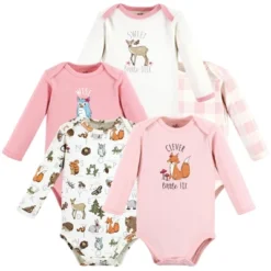 Touched By Nature Infant Girl Organic Cotton Long-Sleeve Bodysuits, Girl Woodland Alphabet 5-Pack -Baby GUEST 40359de2 a29c 40eb a6f3 65b7dd0ae759
