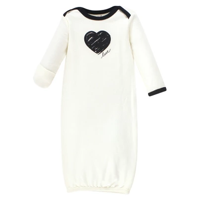 Touched By Nature Baby Girl Organic Cotton Long-Sleeve Gowns 3pk, Heart, 0-6 Months 3 Touched By Nature Baby Girl Organic Cotton Long-Sleeve Gowns 3pk, Heart, 0-6 Months - Image 3