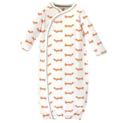 Touched By Nature Baby Organic Cotton Side-Closure Snap Long-Sleeve Gowns 3pk, Fox -Baby GUEST 40d40657 5849 4ad3 a5b2 92352cbe2492