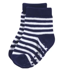 Touched By Nature Baby And Toddler Boy Organic Cotton Socks With Non-Skid Gripper For Fall Resistance, Blue -Baby GUEST 41090b88 3eae 4ec7 8c75 539c60ea23cd